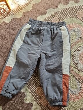 Zara Kids Colorblock Joggers - Gray, Cream & Rust, Weather Proof